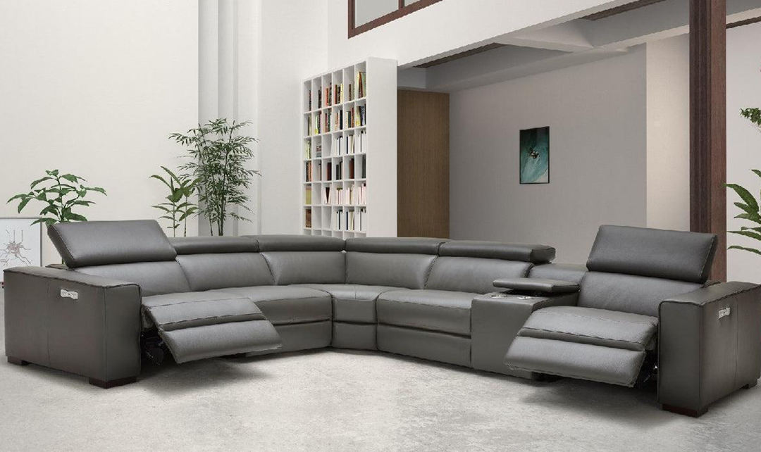 Jennifer Italia Incanto 4-Seater L-Shaped Leather Motion Sectional