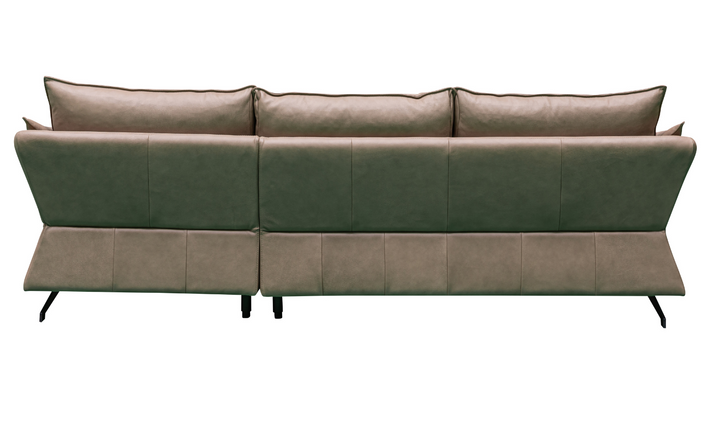 Giada 3-Seater Leather Sofa with Attached Back Cushion in Brown