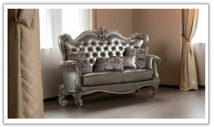 Acme Versailles Eastern Loveseat with 4 Pillows- jennifer furniture