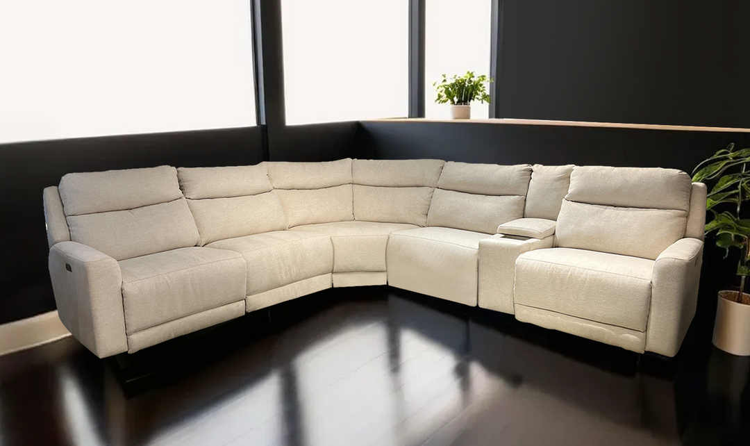 Southern Motion Joplin 6 Piece Power Reclining Sectional in Beige