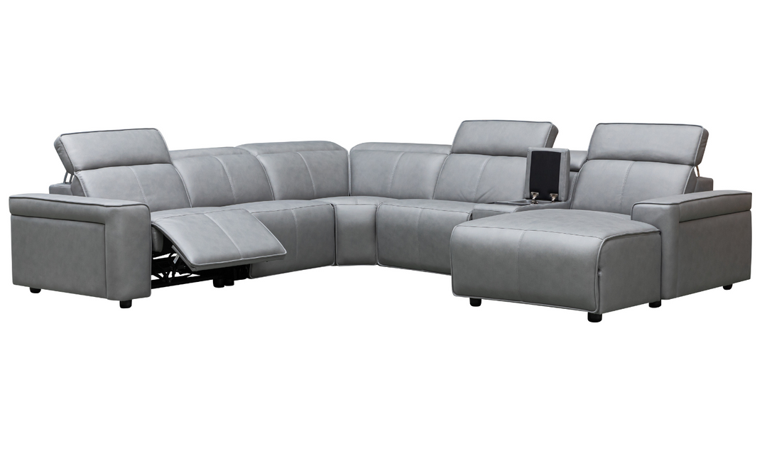 Gio Italia Leonardo 6 Pieces Power Recliner Sectional with Storage