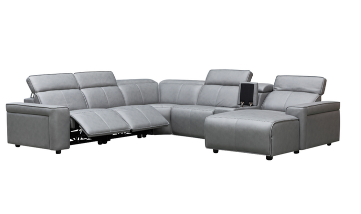 Gio Italia Leonardo 6 Pieces Power Recliner Sectional with Storage