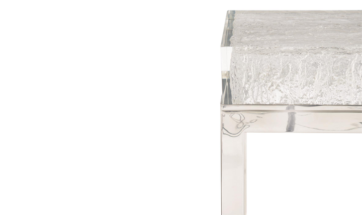 Bernhardt Arctic Rectangle Console Table With Acrylic Top