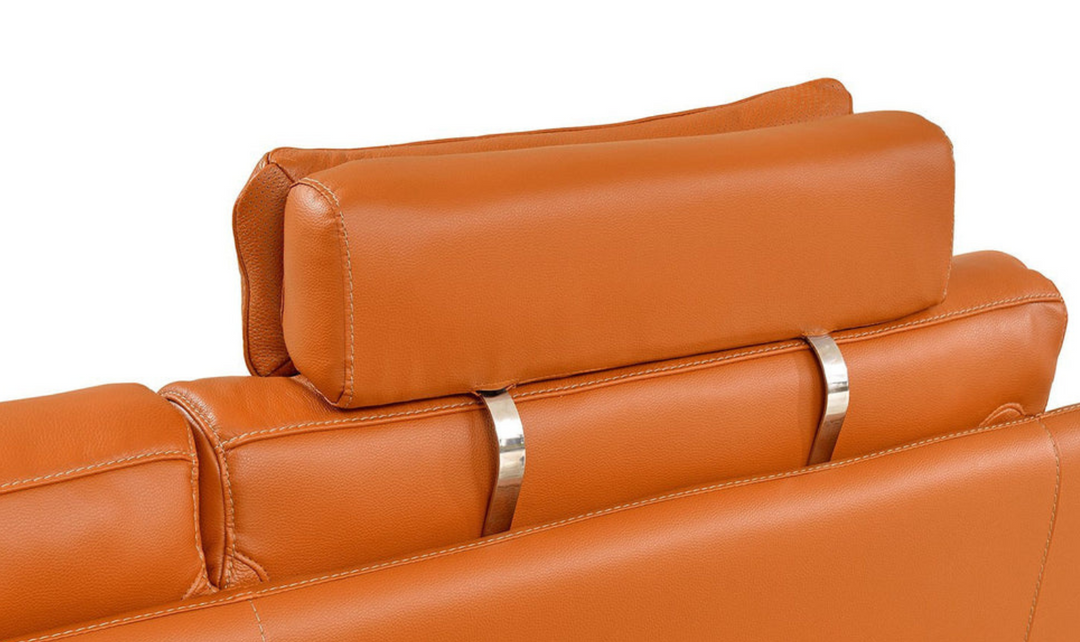 Arrow Modern L-shaped Leather Sectional in Orange-jennifer