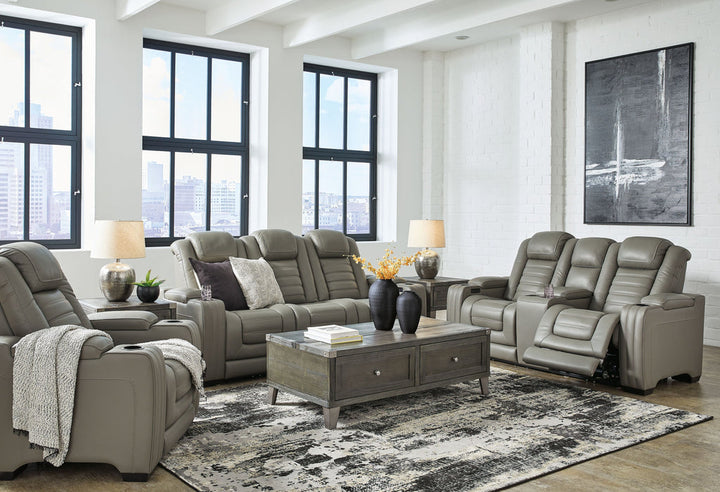 Ashley  Backtrack Leather Power Reclining Living Room Set