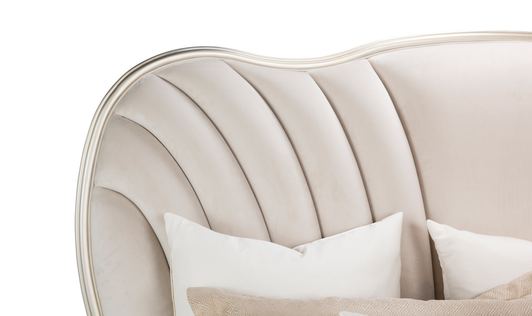 AICO London Place Bed in Creamy Pearl Finish