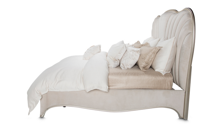 AICO London Place Bed in Creamy Pearl Finish