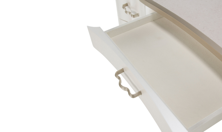 AICO London Place Vanity Desk in Creamy Pearl Finish