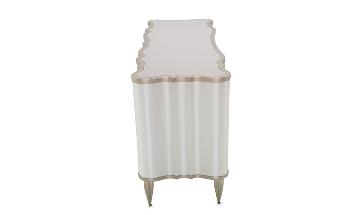 AICO London Place Vanity Desk in Creamy Pearl Finish