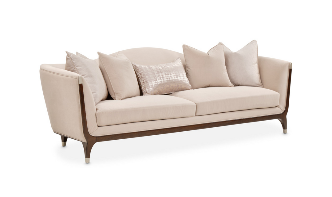 AICO Paris 3-Seater Chic Fabric Sofa in Beige