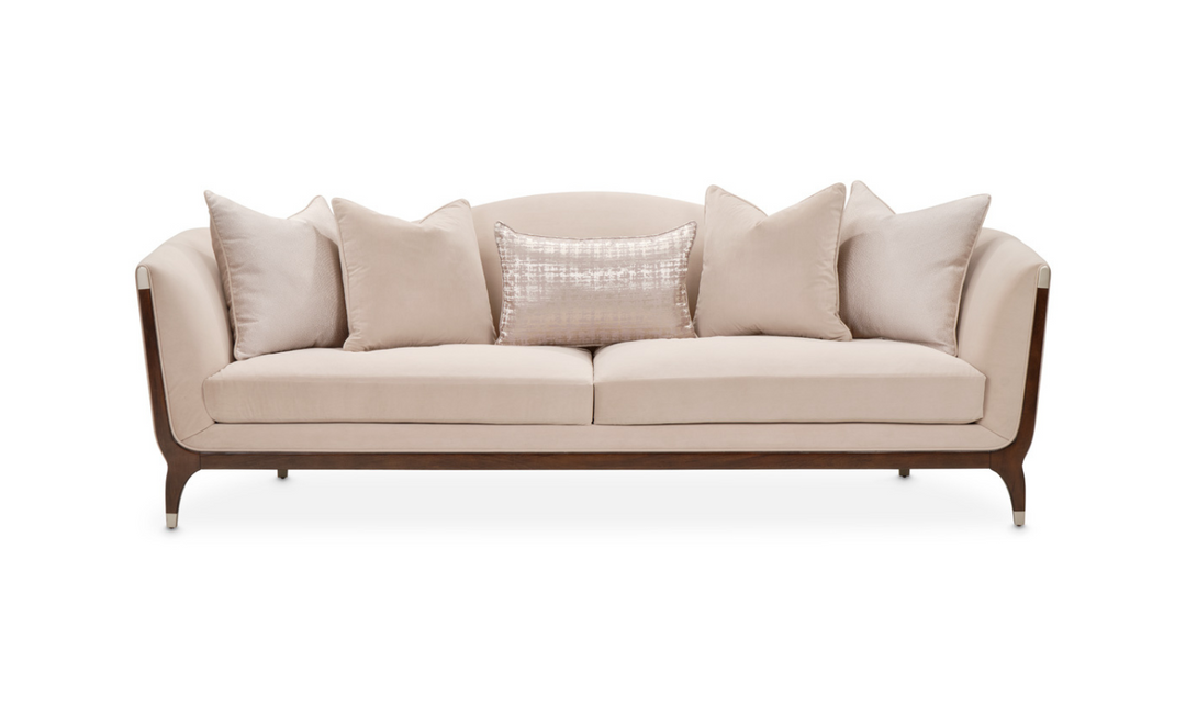 AICO Paris 3-Seater Chic Fabric Sofa in Beige