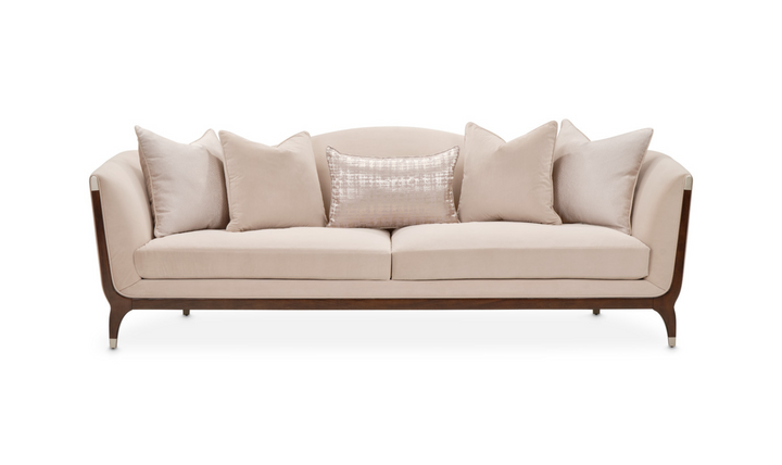 AICO Paris 3-Seater Chic Fabric Sofa in Beige