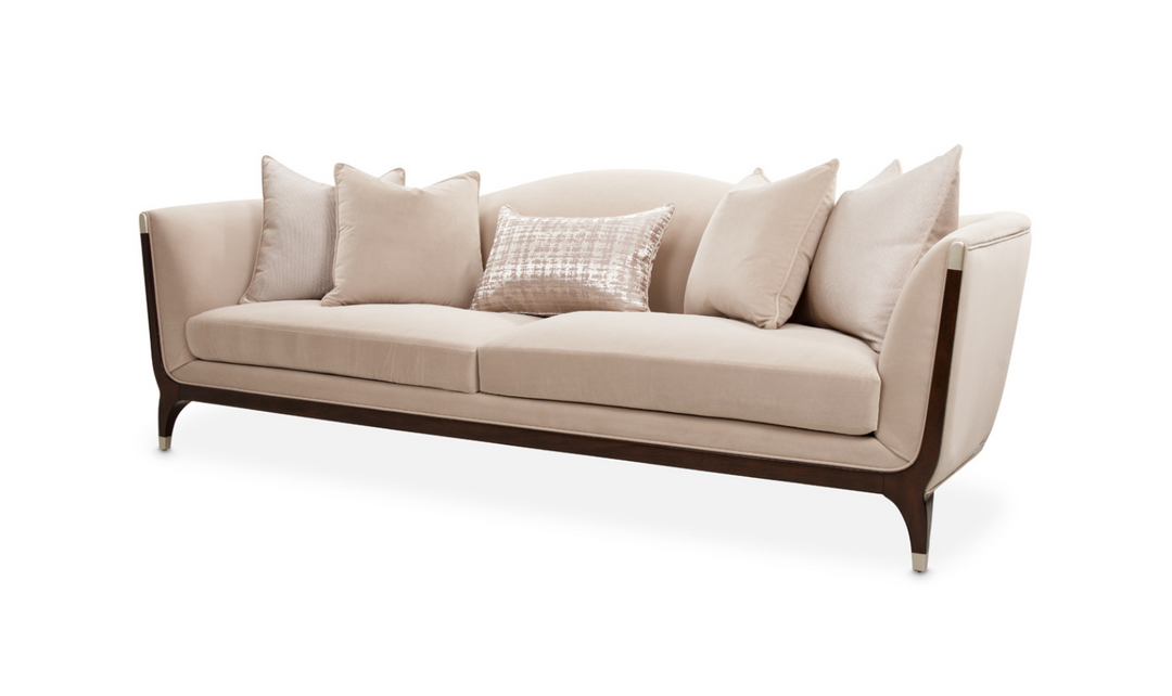 AICO Paris 3-Seater Chic Fabric Sofa in Beige