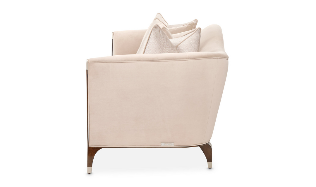 AICO Paris 3-Seater Chic Fabric Sofa in Beige