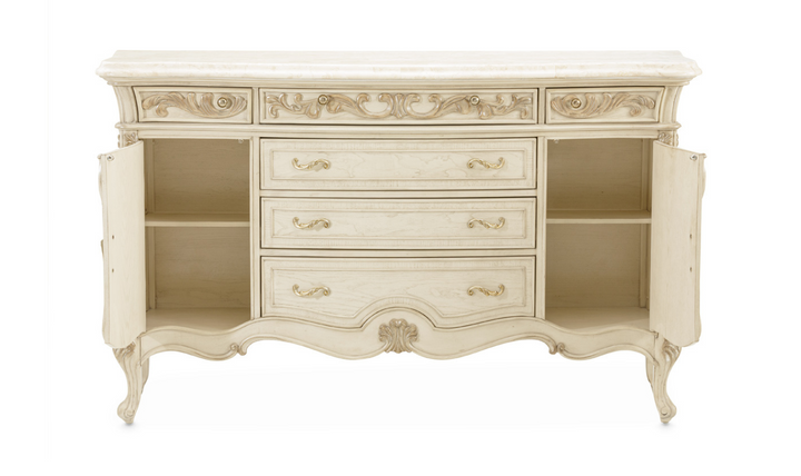 AICO Platine de Royale Sideboard with 6 Drawer in Champagne