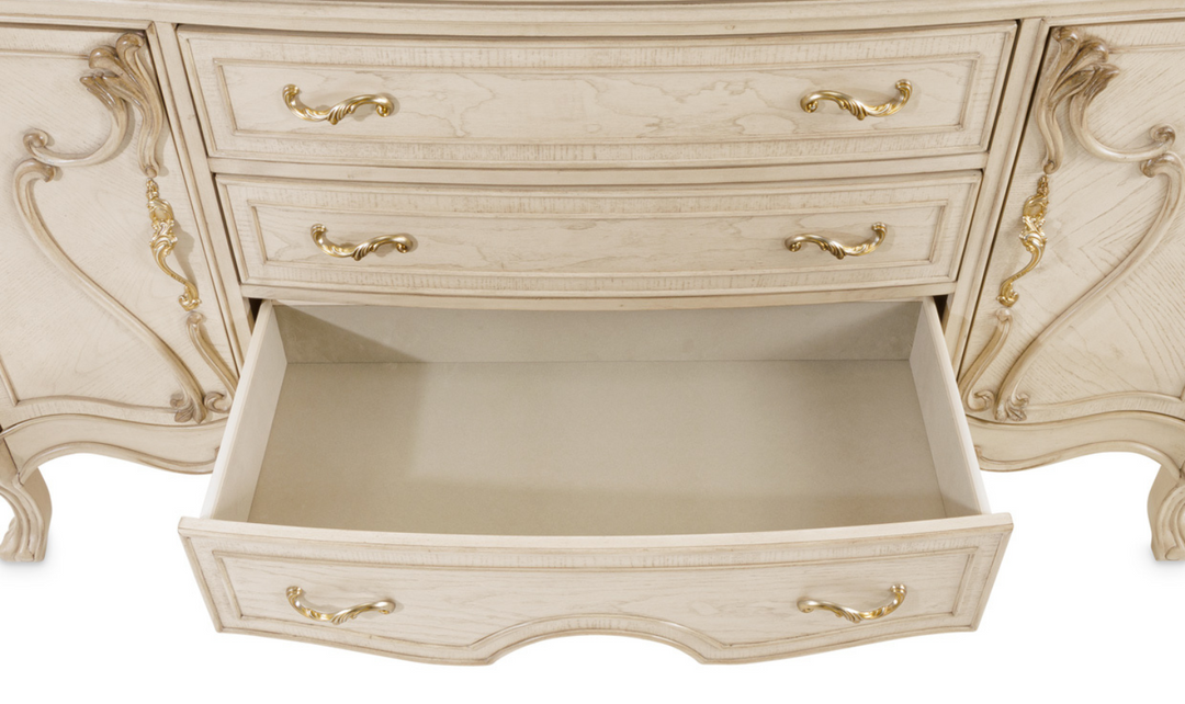 AICO Platine de Royale Sideboard with 6 Drawer in Champagne