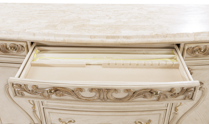 AICO Platine de Royale Sideboard with 6 Drawer in Champagne