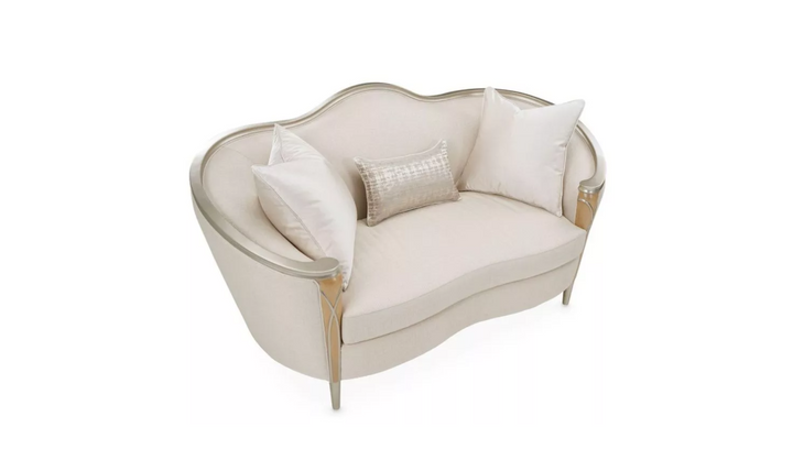 AICO Villa Cherie Fabric Loveseat with Curvy Armrests-jenniferfurniture