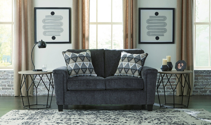 Ashley  Abinger Stationary Fabric Loveseat with Track Arm