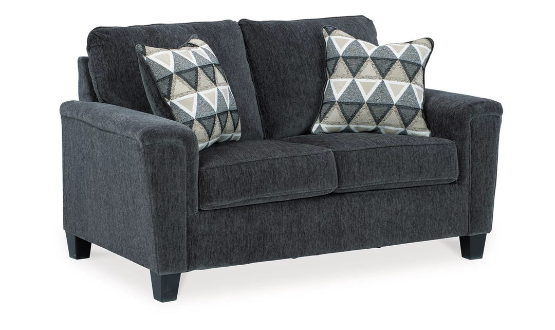 Ashley  Abinger Stationary Fabric Loveseat with Track Arm