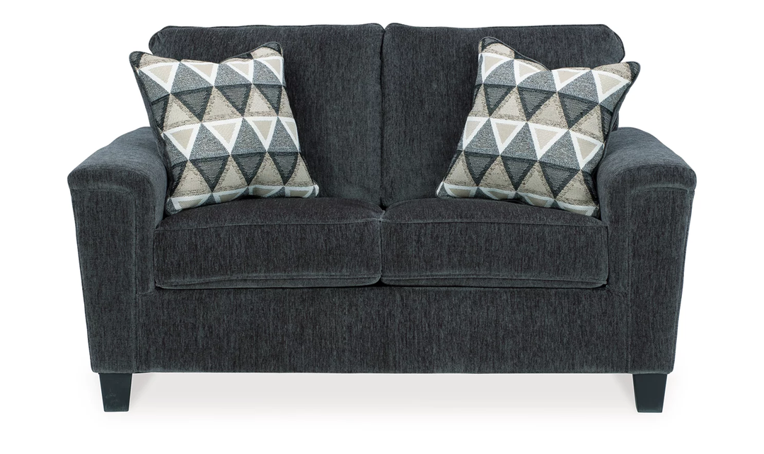 Ashley  Abinger Stationary Fabric Loveseat with Track Arm