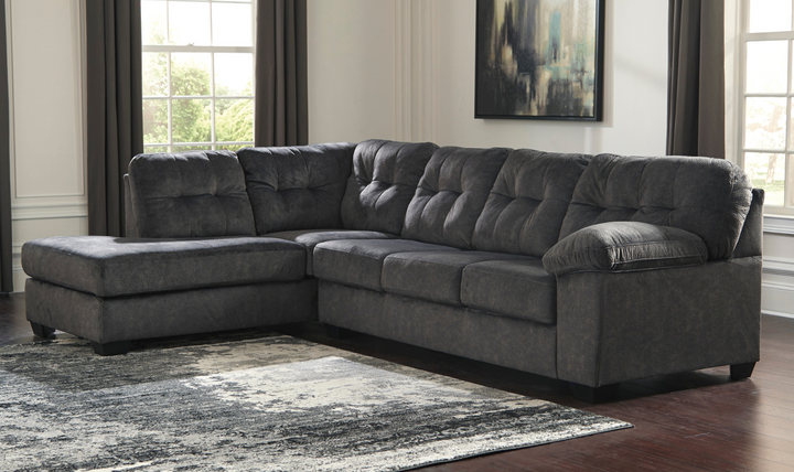 Accrington 2-Piece Sleeper Sectional With Chaise In Granite- jennifer furniture