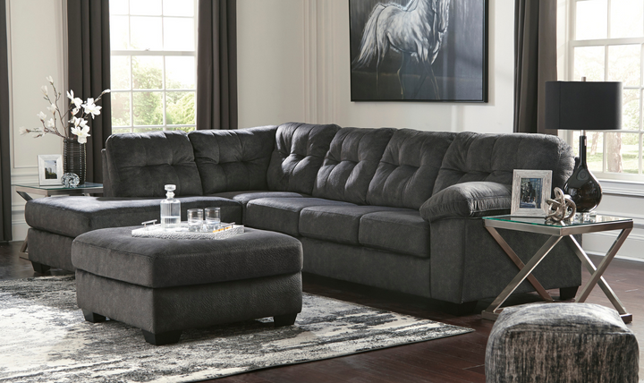 Accrington 2-Piece Sleeper Sectional With Chaise In Granite- jennifer furniture