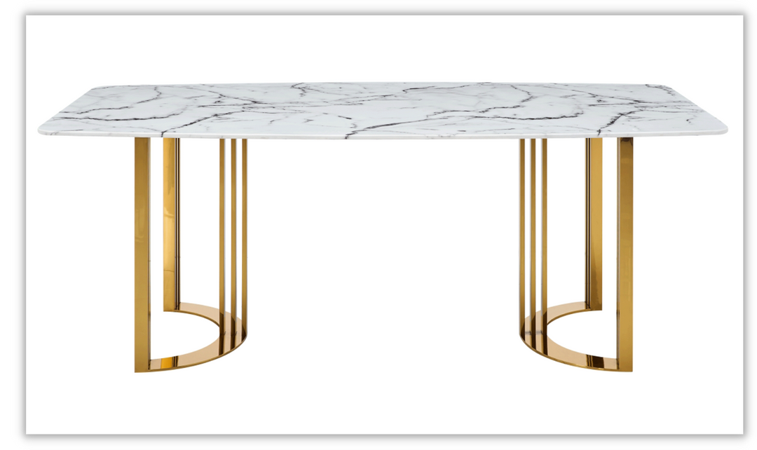 ESF Italia Adelaide Rectangle Dining Table with Marble Top