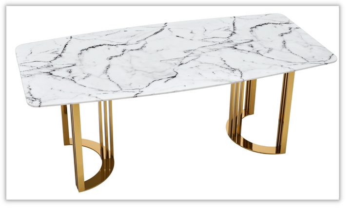 ESF Italia Adelaide Rectangle Dining Table with Marble Top