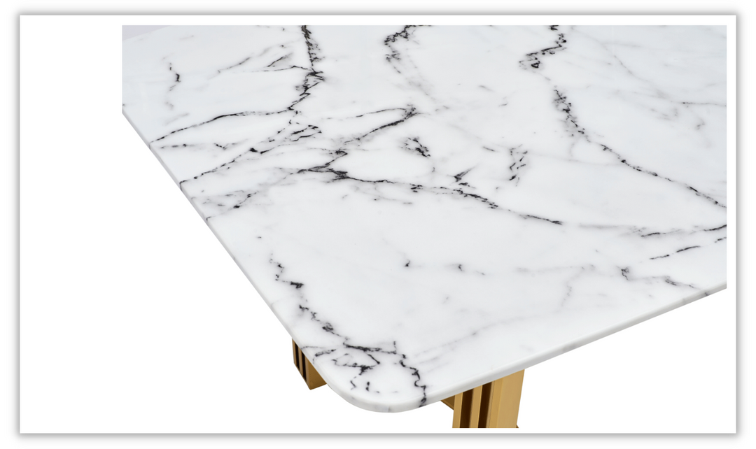 ESF Italia Adelaide Rectangle Dining Table with Marble Top