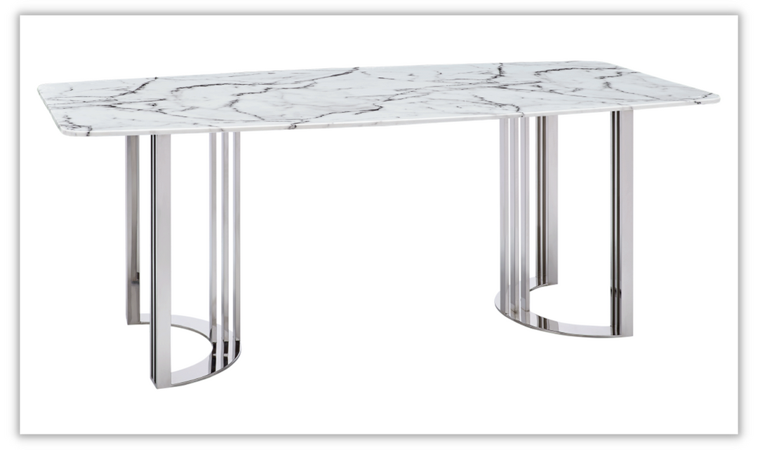 ESF Italia Adelaide Rectangle Dining Table with Marble Top