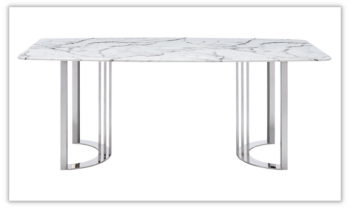 ESF Italia Adelaide Rectangle Dining Table with Marble Top