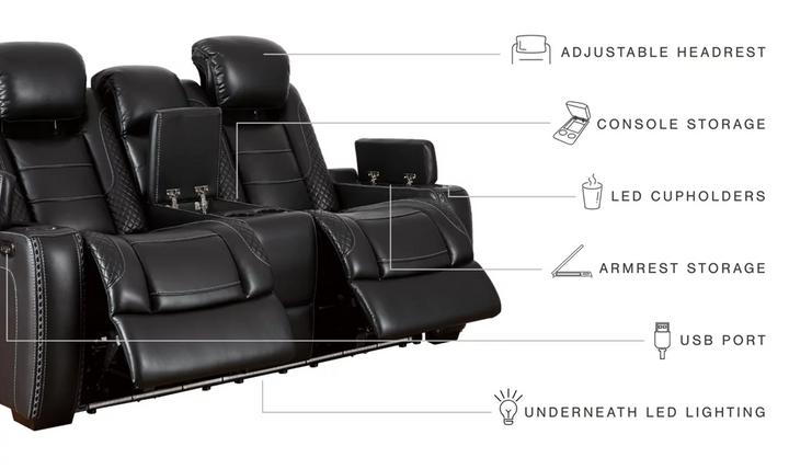 Ashley  Adonia Power Reclining Sofa with Adjustable Headrest