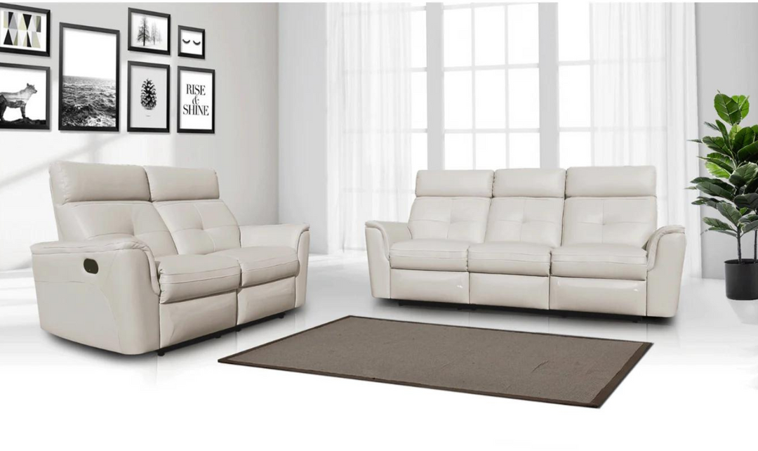 ESF Italia Adonis 3-Seater Italian Leather Manual Recliner Sofa