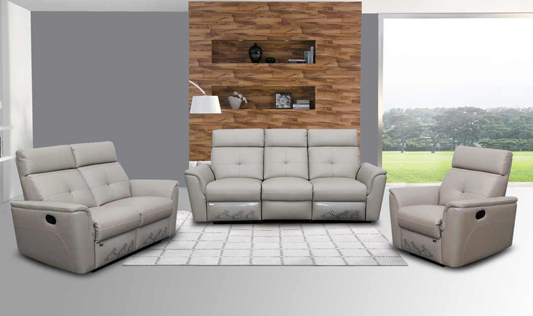 ESF Italia Adonis 3-Seater Italian Leather Manual Recliner Sofa