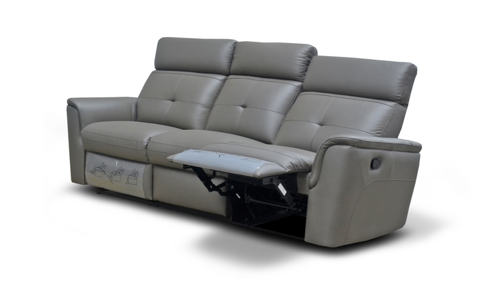 ESF Italia Adonis 3-Seater Italian Leather Manual Recliner Sofa