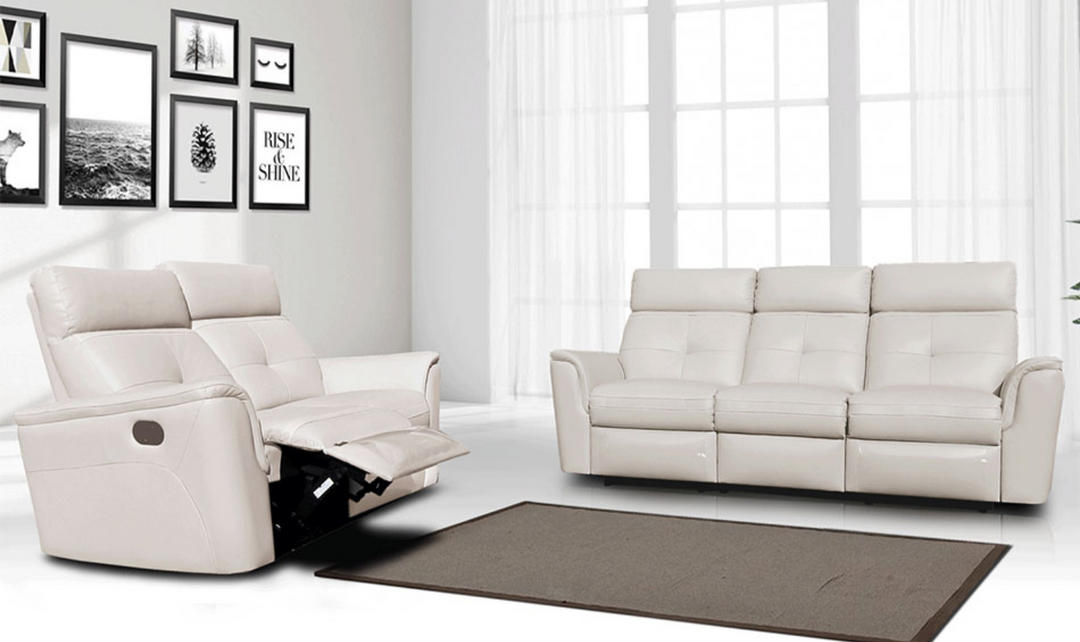 ESF Italia Adonis Leather Manual Reclining Loveseat with Cushion Arms