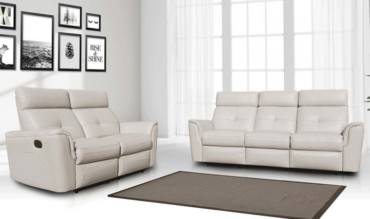 ESF Italia Adonis Leather Manual Reclining Loveseat with Cushion Arms