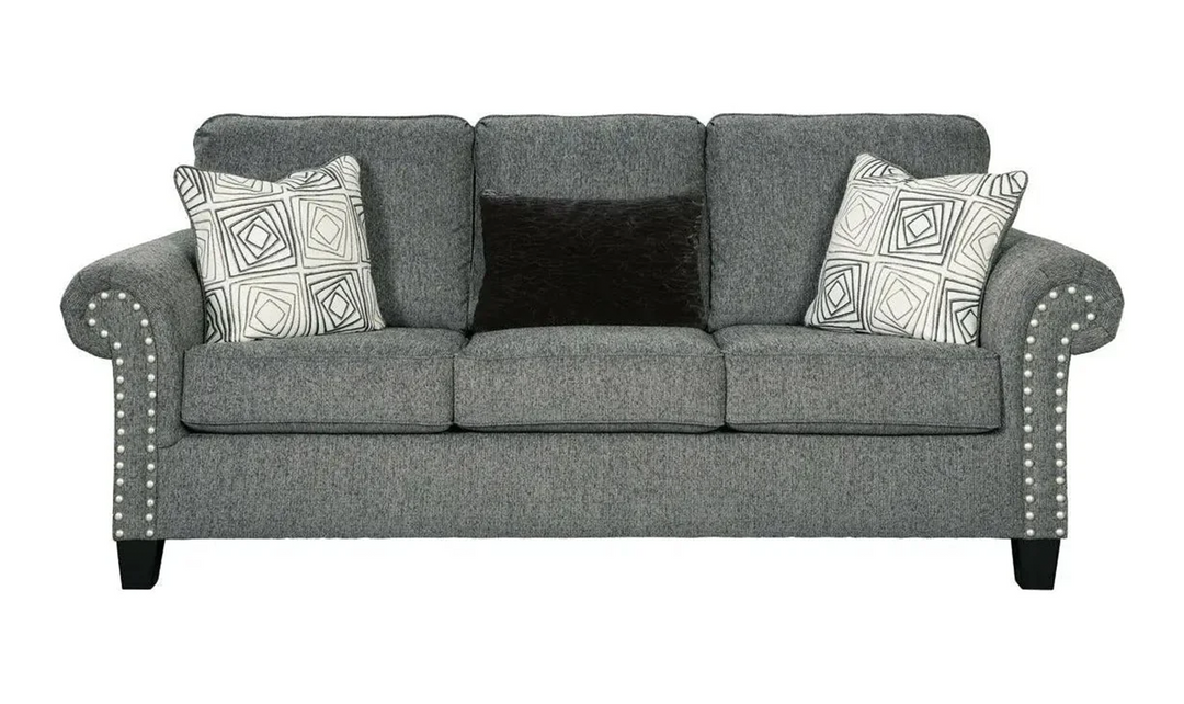 Ashley Agleno 3-Seater Stationary Fabric Sofa in Gray