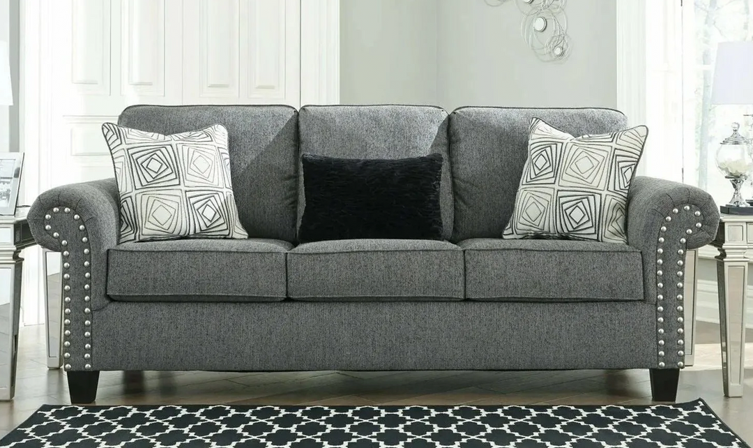 Ashley Agleno 3-Seater Stationary Fabric Sofa in Gray