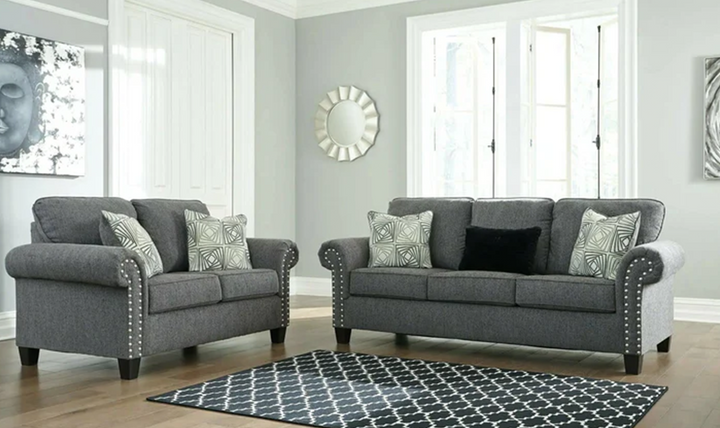 Ashley Agleno 3-Seater Stationary Fabric Sofa in Gray