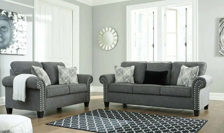 Ashley Agleno 3-Seater Stationary Fabric Sofa in Gray