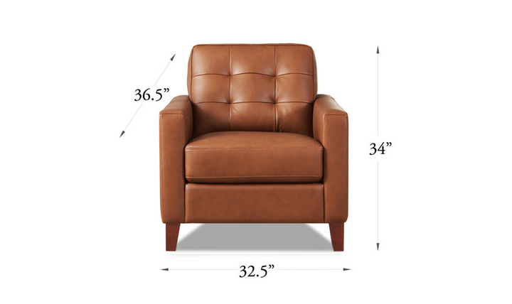 Aiden Leather Chair With Track Arms