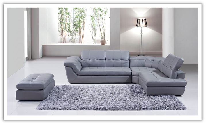 Jennifer Italia Alchimie 4-Seater Italian Leather Tufted Sectional Sofa