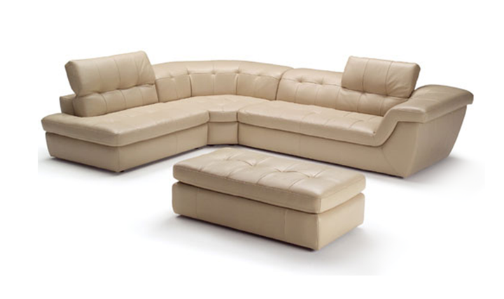 Jennifer Italia Alchimie 4-Seater Italian Leather Tufted Sectional Sofa