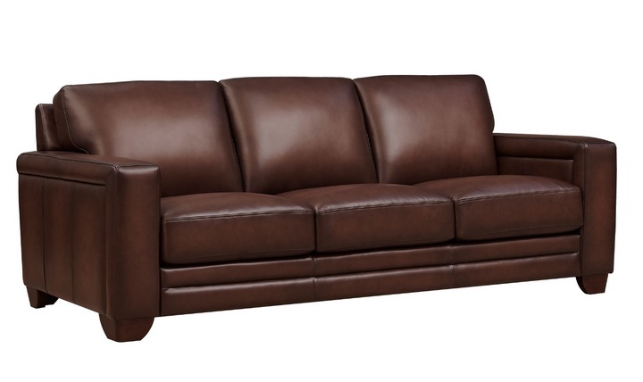 Alice 3-Seater Leather Sofa With Track Arms