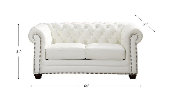 Aliso 2-Seater Leather Loveseat With Rolled Arms-Jennifer Furniture