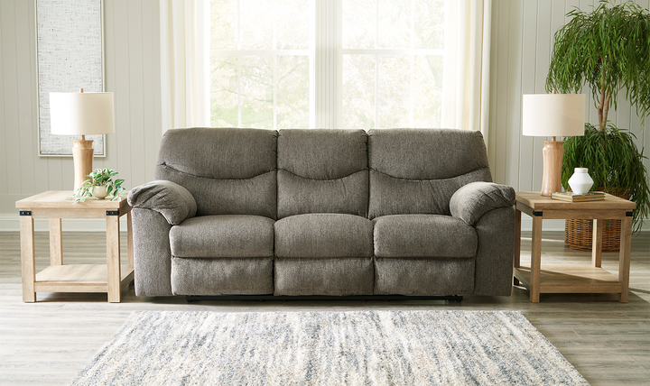 Ashley Alphons 3-Seater Pull-Tab Fabric Reclining Motion Sofa