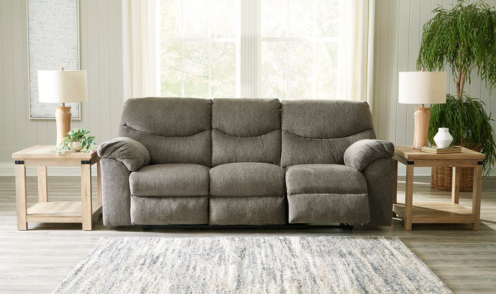 Ashley Alphons 3-Seater Pull-Tab Fabric Reclining Motion Sofa