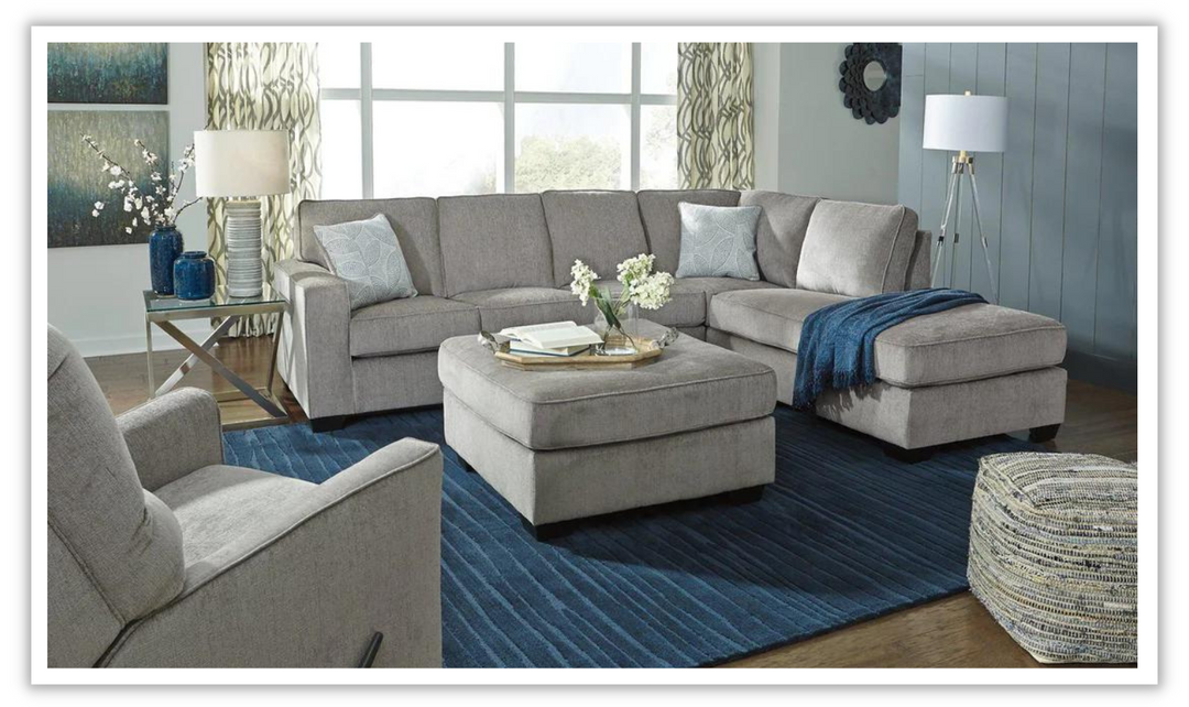 Altari L-shaped Fabric Sectional with Track Arms